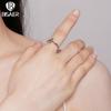 Bisaer Винтажные кольца из стерлингового серебра 925 пробы с черным цирконом и крестом для женщин, ретро-панк, штабелируемое кольцо, ювелирное изделие в стиле хип-хоп, подарок