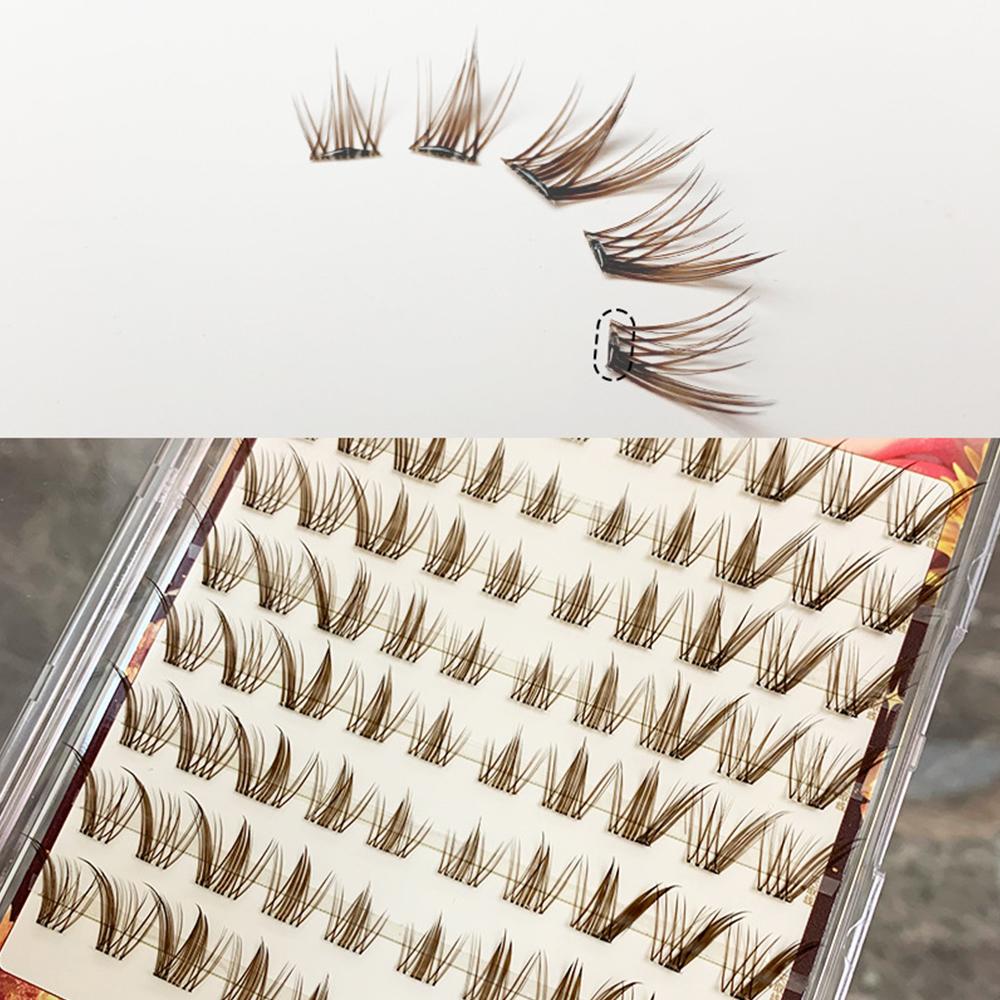 Fox Eye Effect Glue-free False Eyelashes Press on Segmented Eyelashes DIY Eyelash Extension