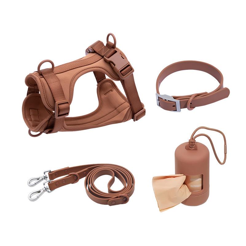 Широкий светоотражающий поводок для собак с защитой от укусов и побегов, с ПВХ поводком и ошейником