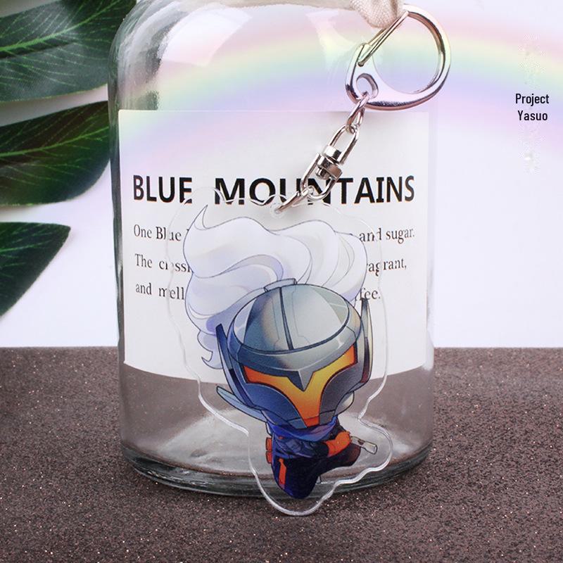 Аниме акриловый двухслойный сэндвич-подвесной брелок - Lualu Blind Monk Yasuo Comic Exhibition Accessories