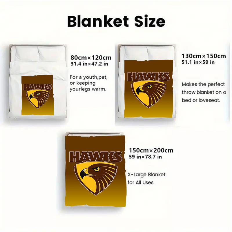 Hawthorn FC 2D Flat Pattern Flannel Blanket High quality All Seasons Warmth and Comfort Perfect for Christmas Gifts.MMT0918406