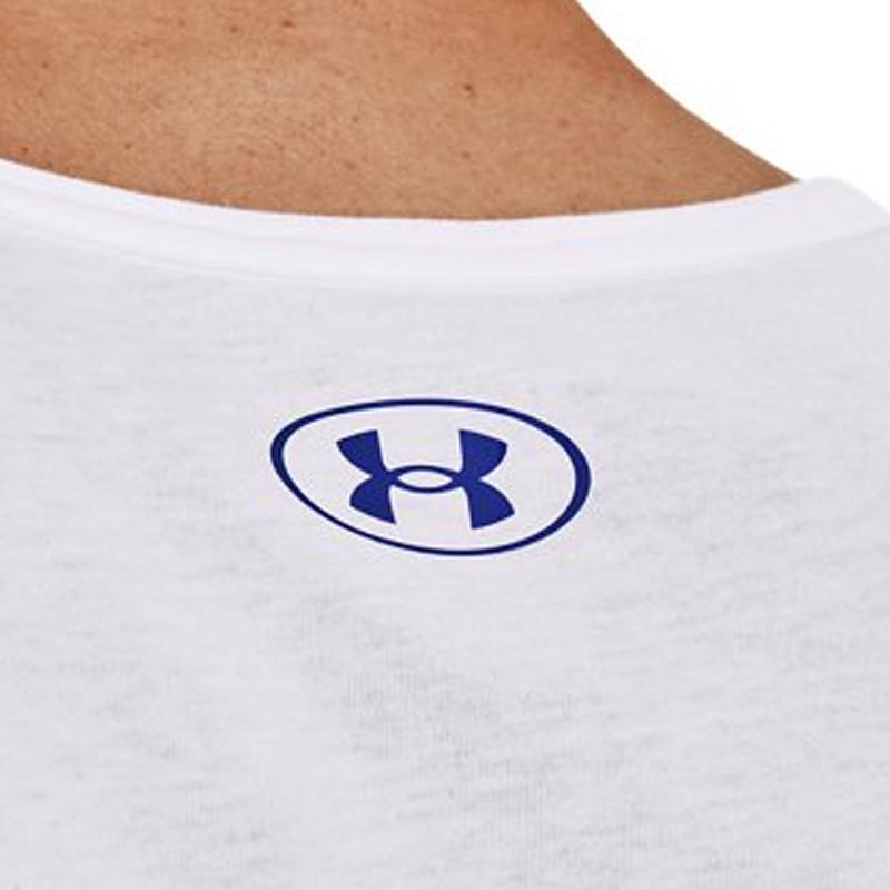Under Armour Спортивный топ с принтом логотипа, свободный, для сухих тренировок, мужской, белый 1329589-102