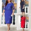 Lace Stitching Fake Two Piece Large Size Dress Temperament Elegant Fashionable Women's Clothes