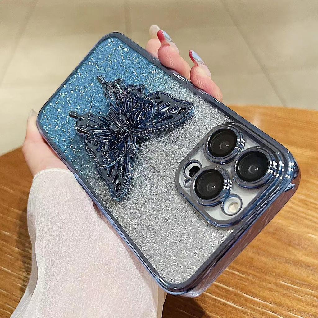 Блестящий чехол-подставка в виде бабочки для Funda Motorola Moto G9 G8 E7 Plus Power Play E6s E14 Edge 20 30