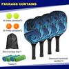 PATIKIL Pickleball Paddle Set with 4 Wooden Pickleball Rackets with Cushion Grips, 4 Pickleball Balls, 4 Cooling Towels, and a Carry Bag