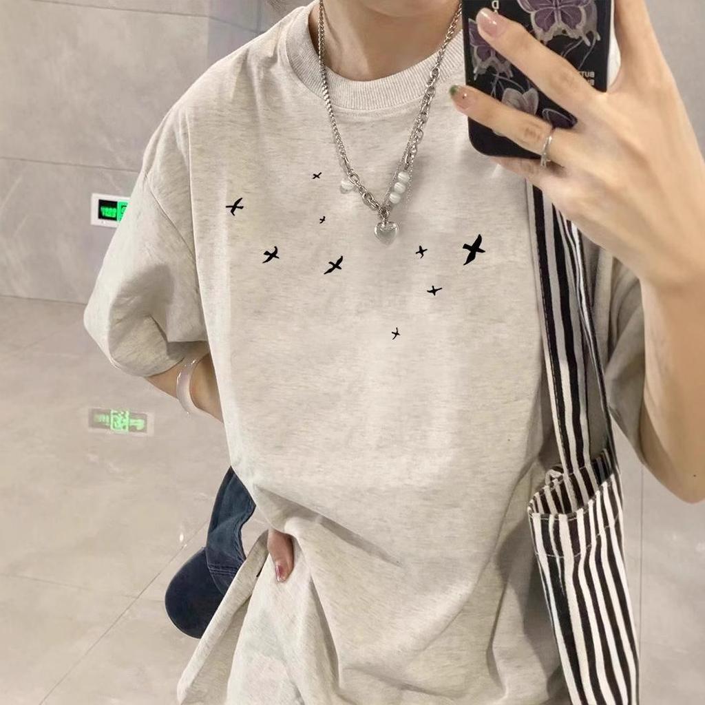 Женская футболка свободного кроя из американского хлопка в стиле ретро 2025 года, большой размер, короткие рукава, летний дизайн