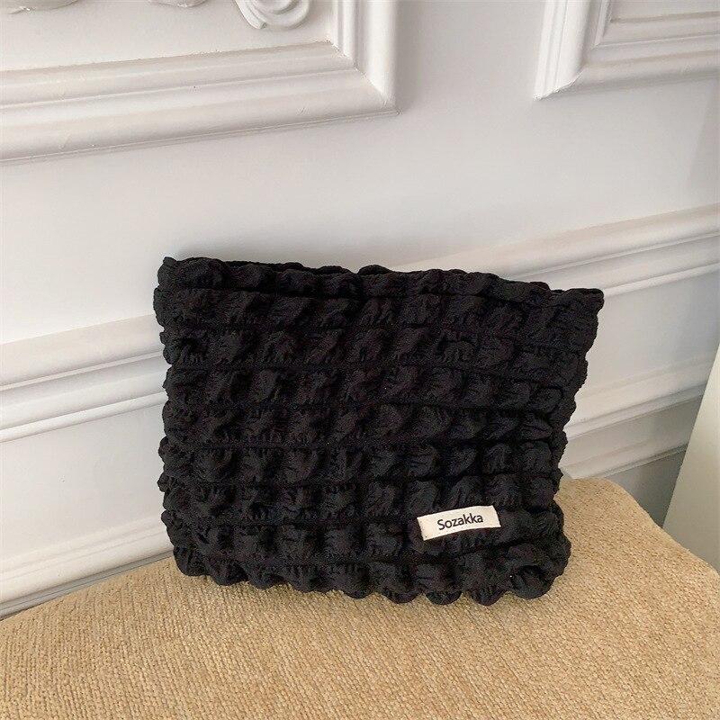 Мягкие цветные косметички большой вместимости из пузырьковой пряжи, дорожные туалетные принадлежности для ухода за кожей, косметичка-органайзер, клатч, косметичка на каждый день