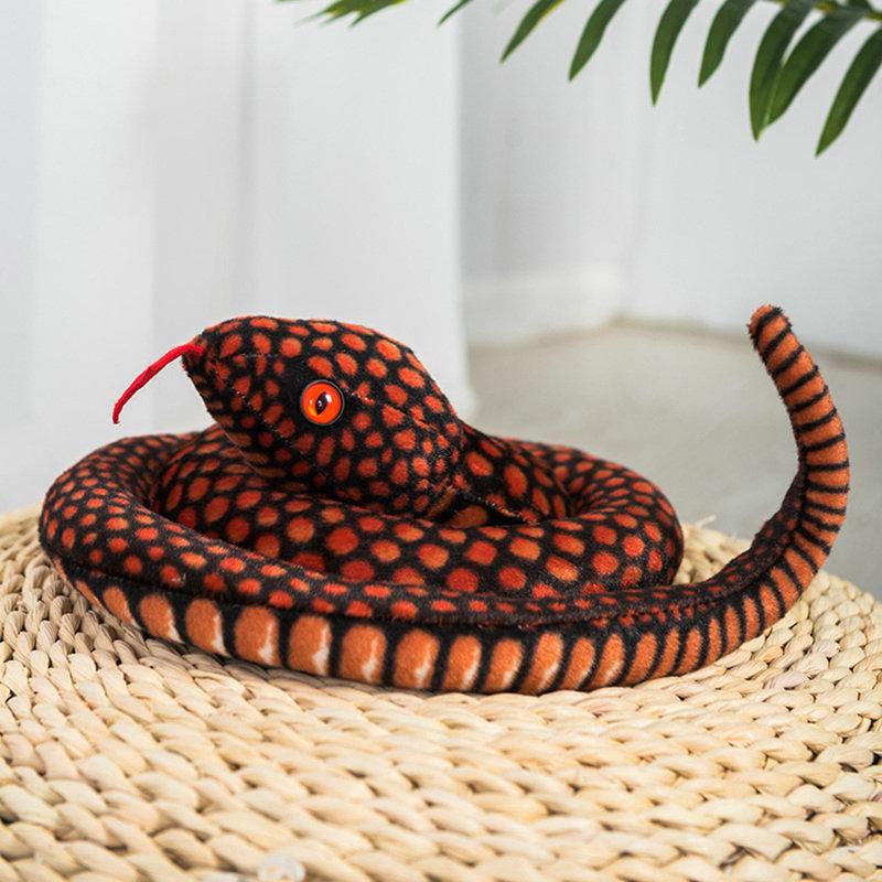110cm Simulation Plush Toy Boa Cobra Long Stuffed Animal Snake Plushie Funny Tricky BoyFriends Halloween Gift