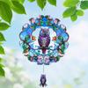 Wind Spinners Outdoor, Owl Metal 3D Hanging Garden Decor, 12-inch Stainless Steel Wind Spinner with Tail Spinner