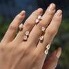 Uworld Classic Water Drop Zircon Open Rings For Women Minimalist 18K Gold PVD Plated Stainless Steel Rings Fashion Jewelry Gift