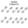 10PCS Fast Blow Glass Tube Fuses 250V 1A 2A 3A 4A 5A 7A 8A 10A Glass Tube Fuse 5x20mm 6x30mm Automotive AMP Fuse AntiOvercurrent