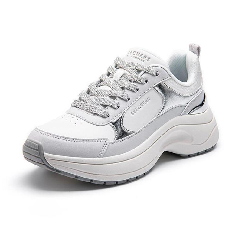 Skechers Sports Shoes Women Stylish Comfort Breathable Height Boost Low Top Dad Shoes White 177447-WHT