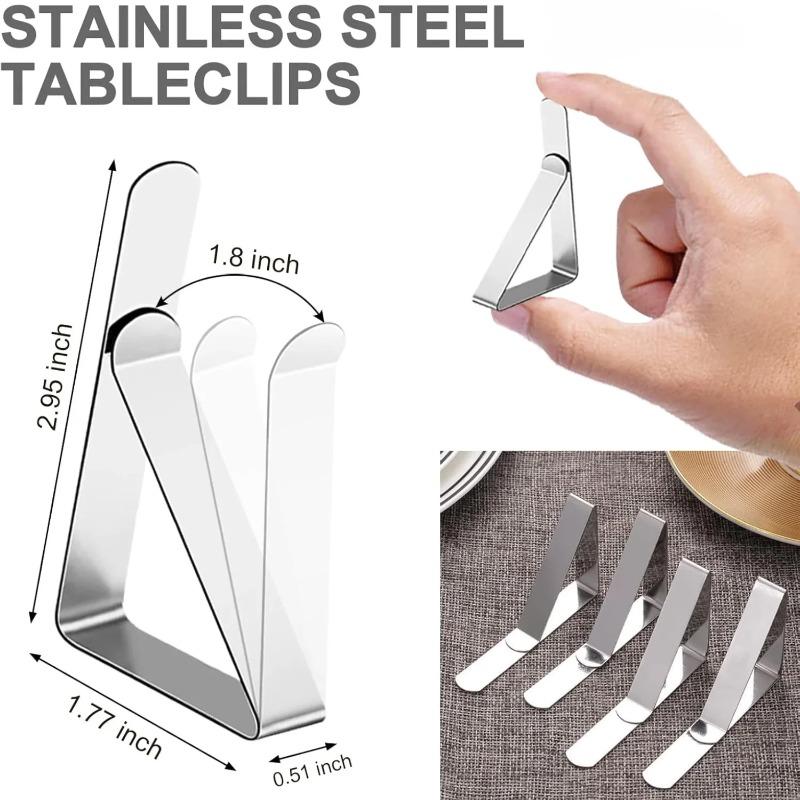 12 шт. Зажимы для скатерти-Зажимы для скатерти для пикника-Зажимы для покрытия скатерти из нержавеющей стали-Зажимы для стола для свадебной вечеринки