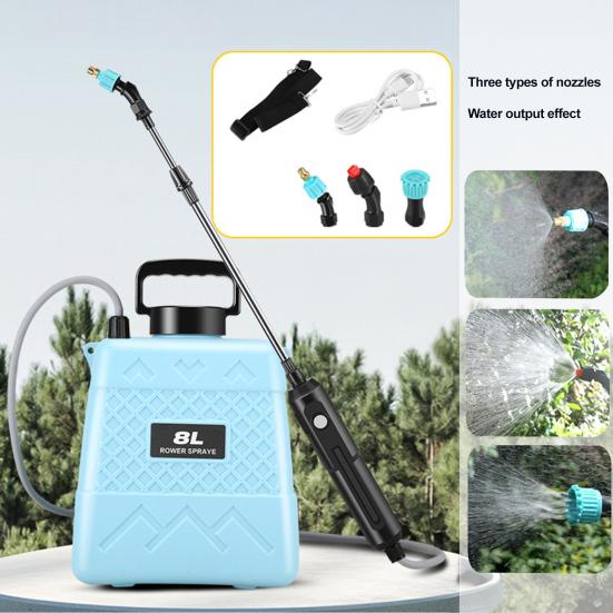 Электрический садовый опрыскиватель 5 л/8 л ранцевый опрыскиватель с 3 распылительными насадками, выдвижной штангой, плечевым ремнем, аккумуляторный опрыскиватель для сорняков для весенней обработки