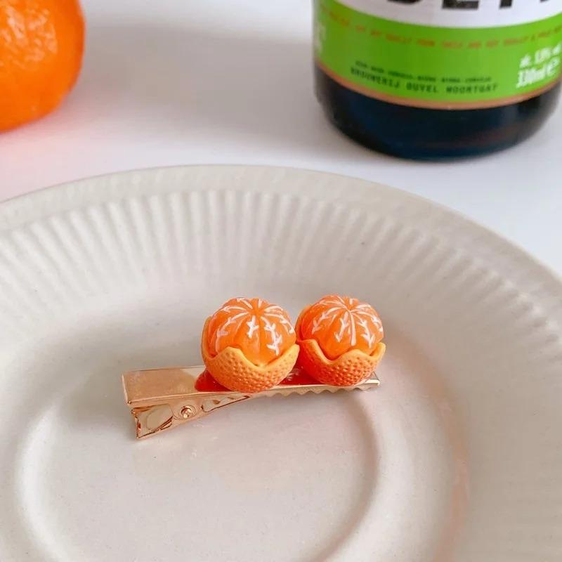 Креативная забавная заколка для волос в виде половинки очищенного апельсина, милый боковой зажим для девочки, японская заколка со словом "фрукт", зажим-уточка, популярные аксессуары для волос
