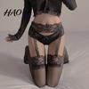 Female Stocking Women Pantyhose Solid Color Lace See Through Net Sexy Yarn Thigh High One-Piece Fashion Accessory