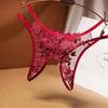 Сексуальные трусики-стринги большого размера со шнуровкой и вышивкой, ультратонкие и соблазнительные бретельки, забавные открытые женские стринги 3039