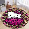 Hello Kitty cartoon round rugs in various sizes, suitable for children's living rooms, camping, picnics, and flannel non-slip yo