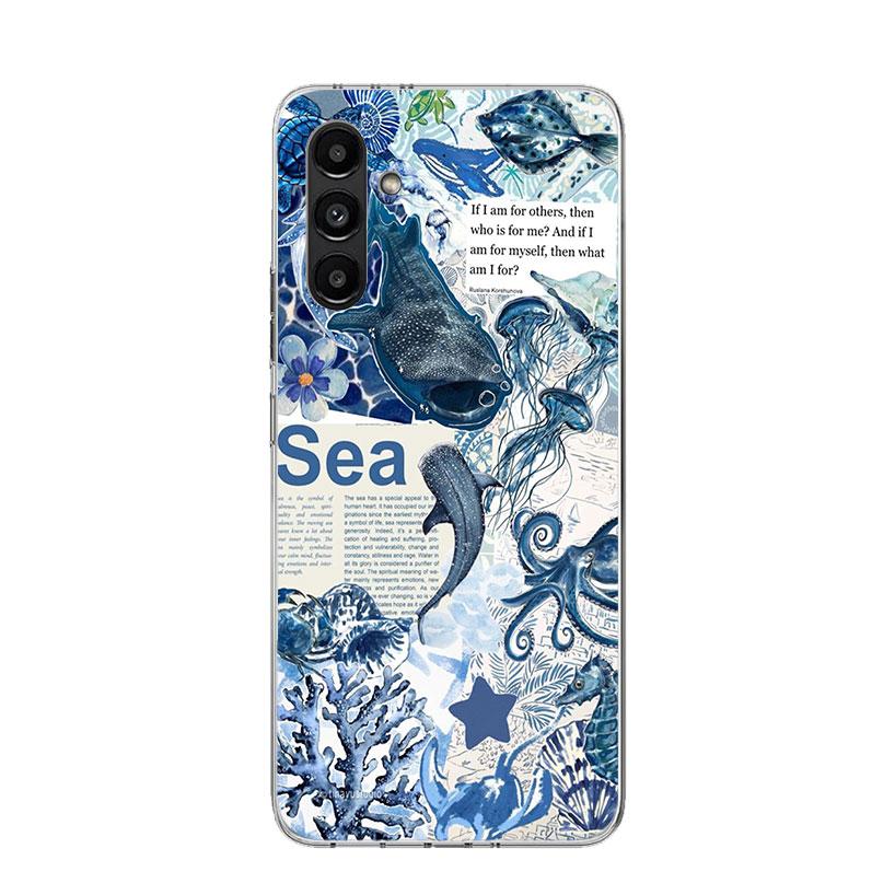 Чехол для телефона 'Морская звезда, Морская черепаха, Акула' для Samsung Galaxy A17 A16 A14 A15 A13 A57 A56 A54 A55 A53 A37 A36 A34 A35 A33 A26 A2