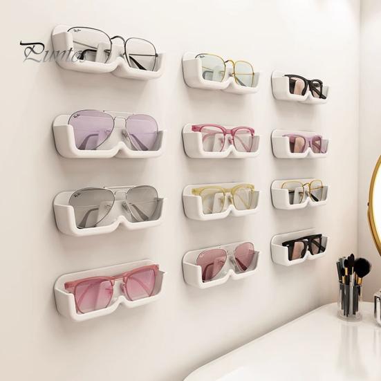 Настенный органайзер для очков, пробивая бесплатные очки, пластиковый ящик для хранения солнцезащитных очков, настенная полка для дисплея
