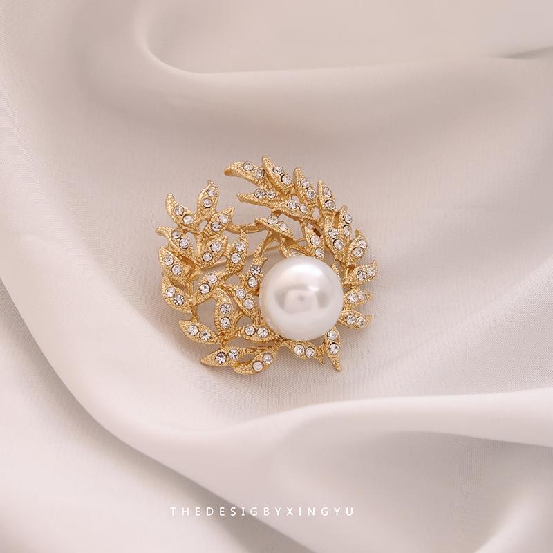 Элегантная брошь в виде золотого жемчужного колоса: Универсальный, Высококлассный Аксессуар для Женщин