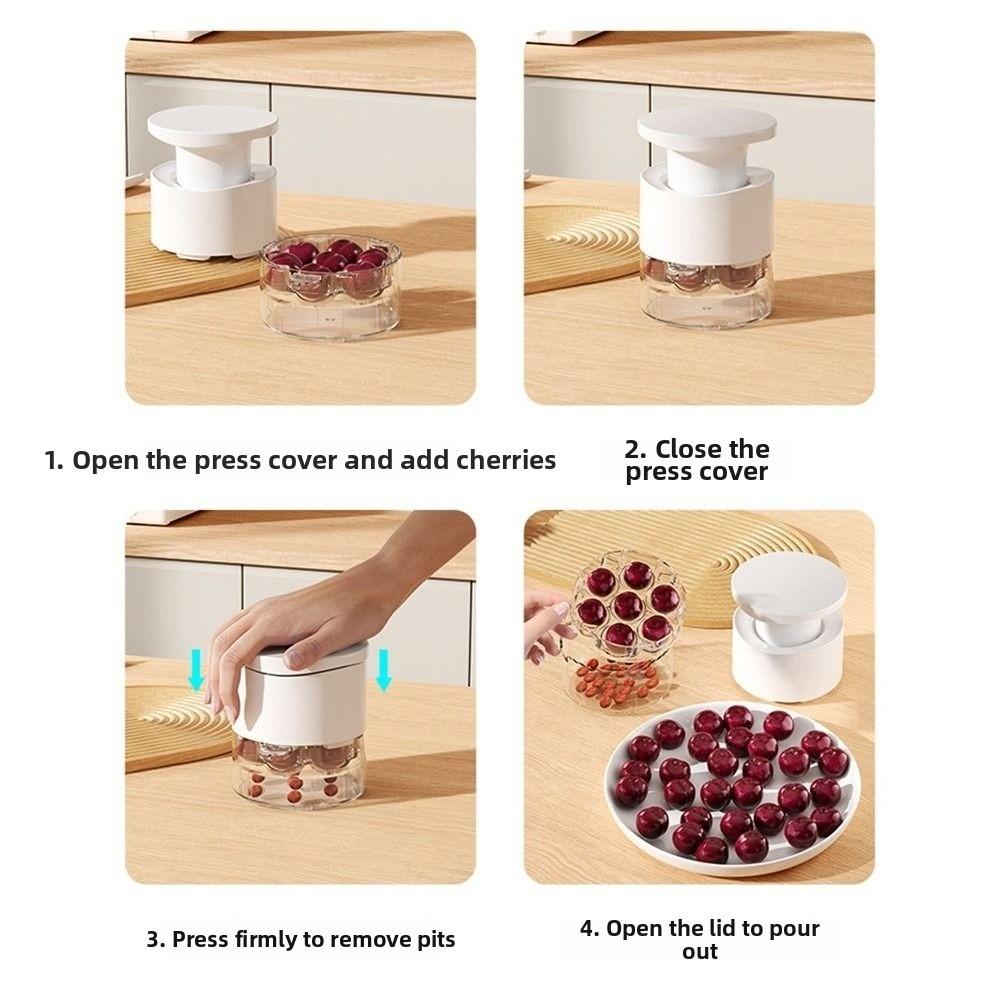 7 Holes Cherry Pitter One-Hand Press Cherries' Pits Extractor Jujube Core Remover Home Gadget