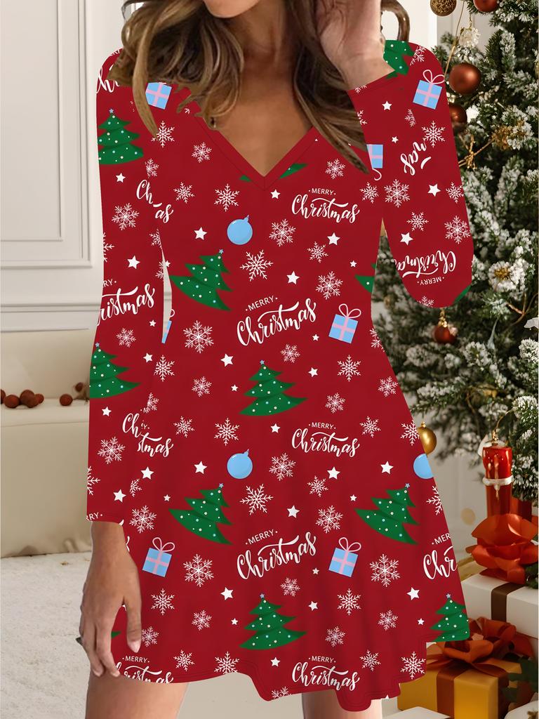 3D Printed Dress Exclusive Trendy Item for Women In Autumn & Winter Christmas Edition