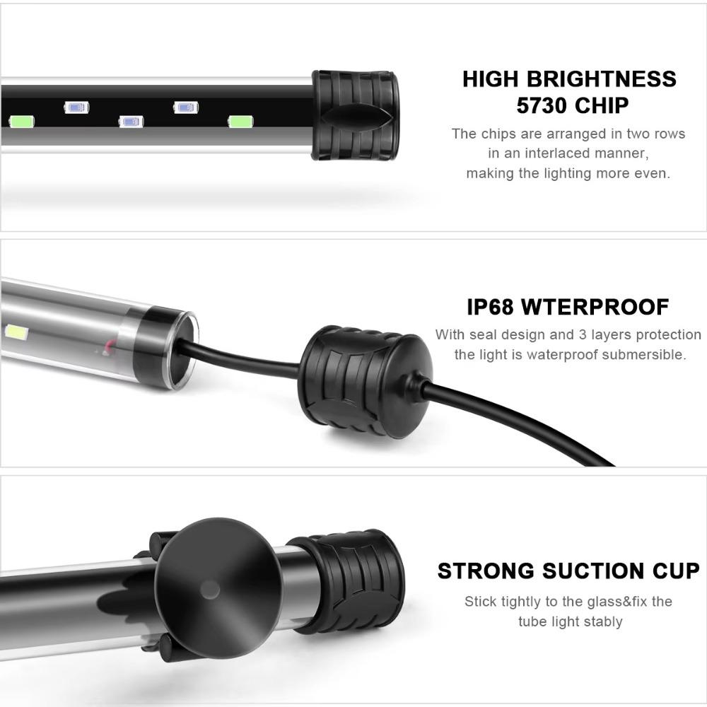 220 В Светодиодное освещение для аквариума 18-48 см Лампа для выращивания растений Новая световая трубка Декор для аквариума