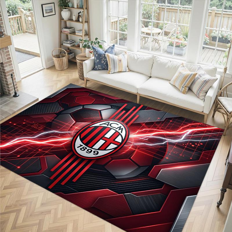 Дизайн AC Milan Кристальный Велюровый Ковер Уютный Не?Нескользящий ковер с принтом для спальни, гостиной, прихожей