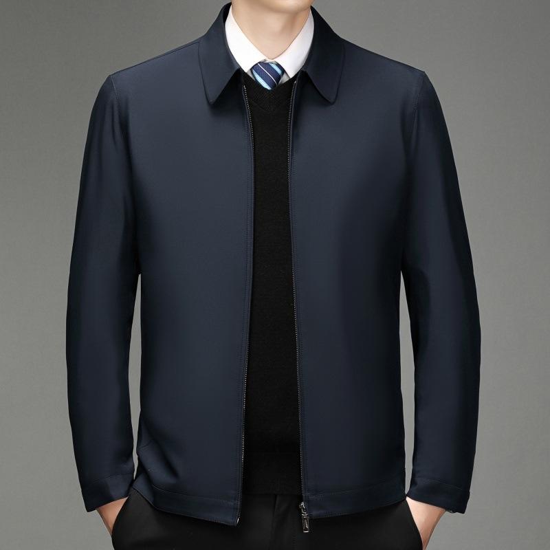 Мужская весенне-осенняя новая куртка для мужчин среднего возраста с тонкими лацканами для мужчин среднего возраста и пожилых людей, деловая повседневная мужская куртка для папы