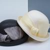 Высококачественная соломенная шляпа из натурального шелка и конопли, изысканная элегантная пляжная шляпа с закатанными полями, модная универсальная складная женская шляпа от солнца