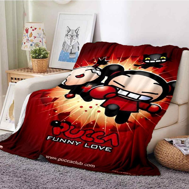 Chinese Doll P-Pucca Garu Blanket 3D Printed Cute Anime Cartoon Character Blanket Sofa Cover Blanket Air Conditioner Bed Sheet