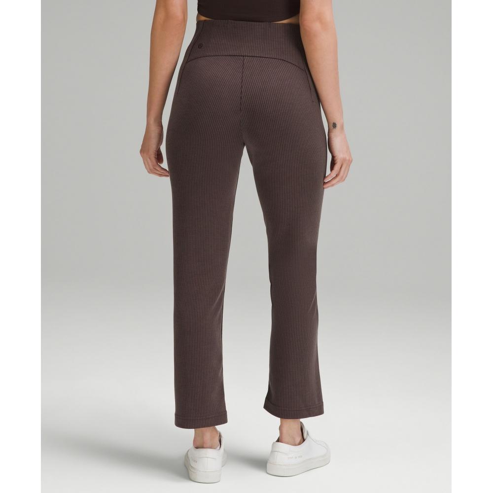 Lululemon Мягкие ребристые укороченные брюки на молнии с высокой талией 25  Эспрессо