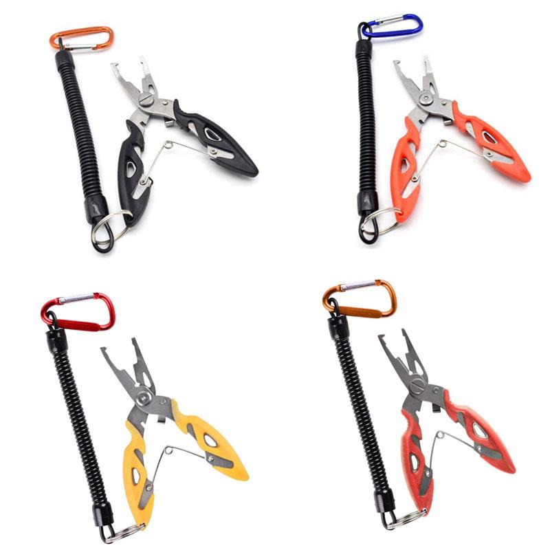 1pc red Multifunction Fishing Tools Accessories for Goods Winter Tackle Pliers Vise Knitting Flies Scissors Braid Set Fish Tongs