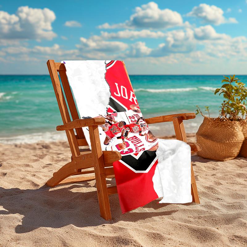 1Pc Jordan'S Legacy Basketball Beach Towel Quick Dry Multiuse For Beach Pool Gym Yoga Home Travel Christmas Halloween Xmas Gift S1185