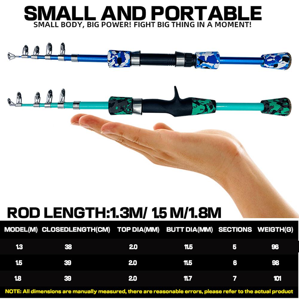 Новая портативная мини-приманка, вращающаяся удочка длиной 1,3 м, 1,5 м, 1,8 м, легкая форель для кормления, карбоновые снасти для ловли нахлыстом, удочка из углеродного волокна