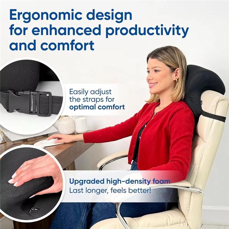 AS60-Office Chair Backrest Cushion Ergonomic Headrest Memory Foam Neck Waist Support Gaming Sleeping Pillow Nap
