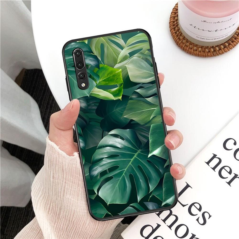 Monstera Green Leaves Phone Case For Huawei P 8 9 10 20 30 40 50 Pro Lite Psmart Honor 10 Lite 70 Mate 20lite