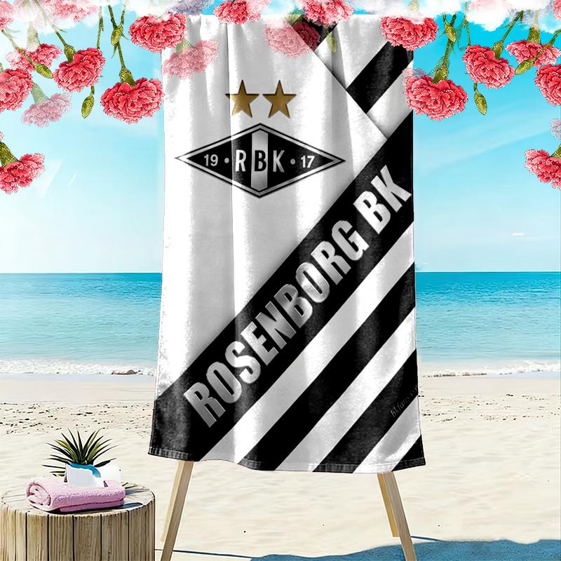 Пляжное полотенце с принтом Rosenborg Ballklub, Большое, Мягкое, Быстросохнущее, для Пляжа, Кемпинга, Плавания