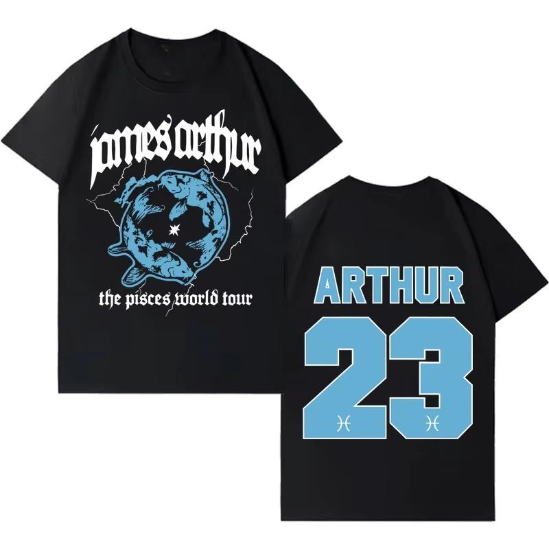 Singer James Arthur Mens T Shirt The Pisces World Tour 2026 Casual Fashion summer TShirts Men Hip Hop Harajuku Short Sleeve
