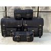 Leather Motorcycle Saddle Bags 4 Black Leather Side Pouch Panniers 4 Bags Combo