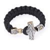 New Stainless Steel Viking Rune Thor 'S Hammer Braided Bracelet Outdoor Survival Umbrella Rope Braided Bracelet