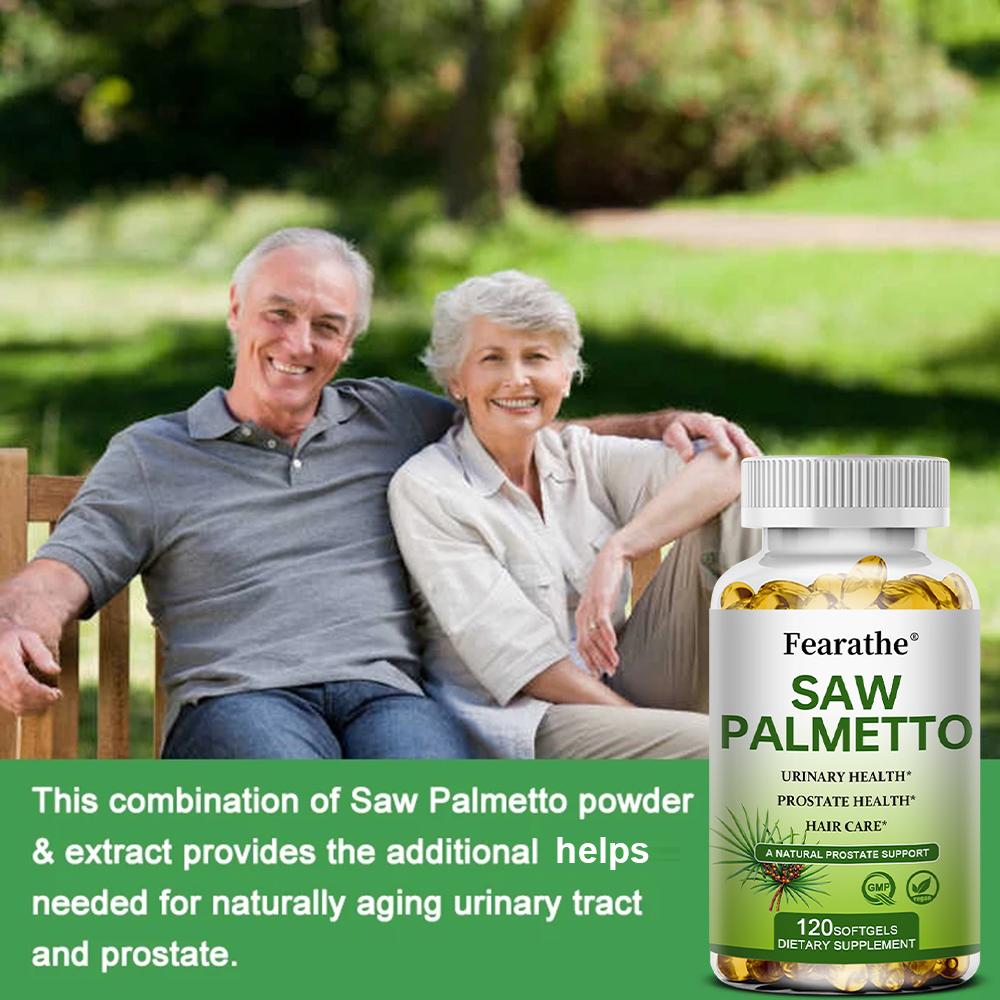 Saw palmetto promotes prostate and urinary system health, 120 capsules