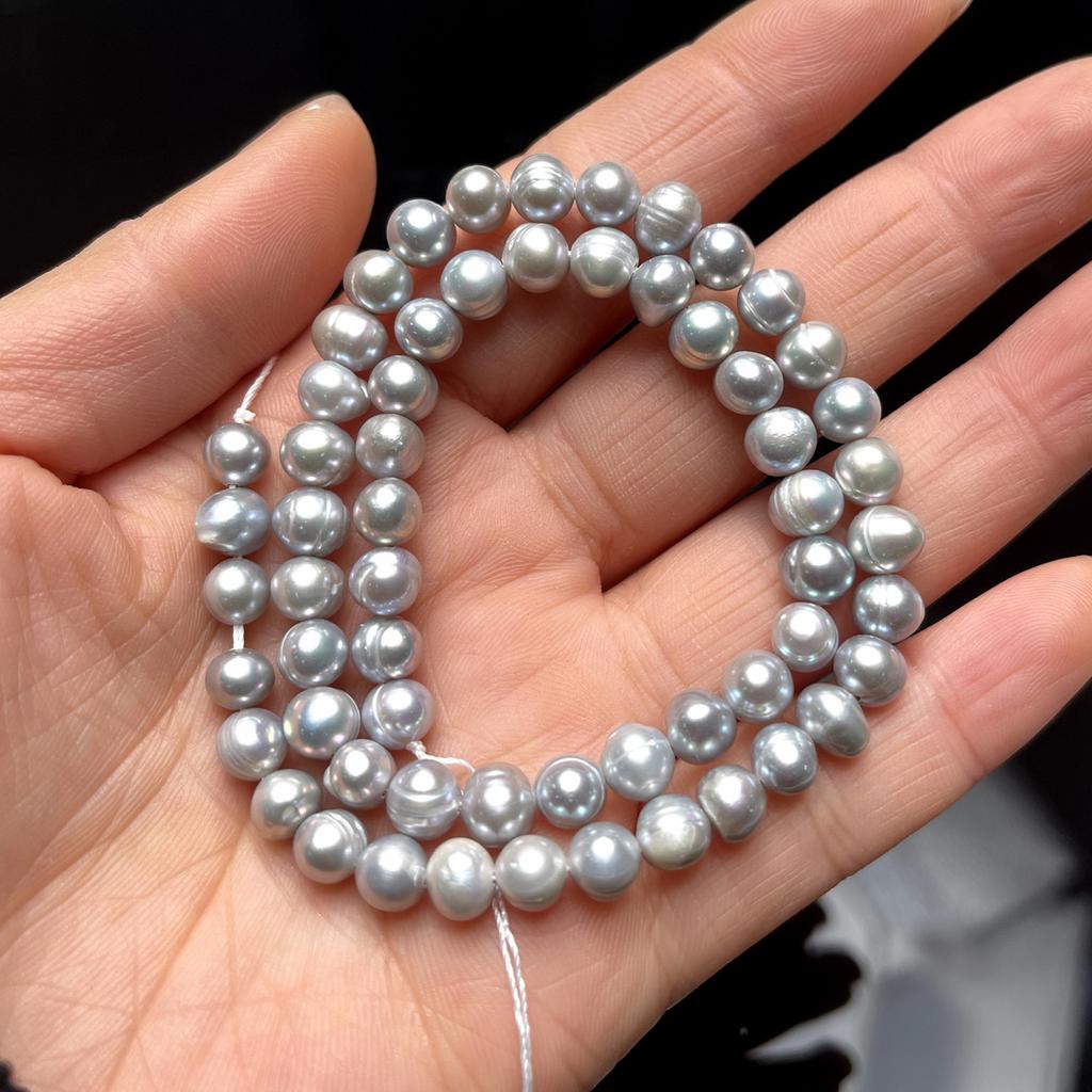 Подвеска своими руками, серая, прошитая жемчуговая жемчужина для изготовления ювелирных изделий, ожерелья, сережек, браслета, аксессуаров, длина 36 см