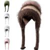 Color Ccollision Knitted Hat Color Matching Lace-up Plush Hat Fashionable Woolen Hat  Women