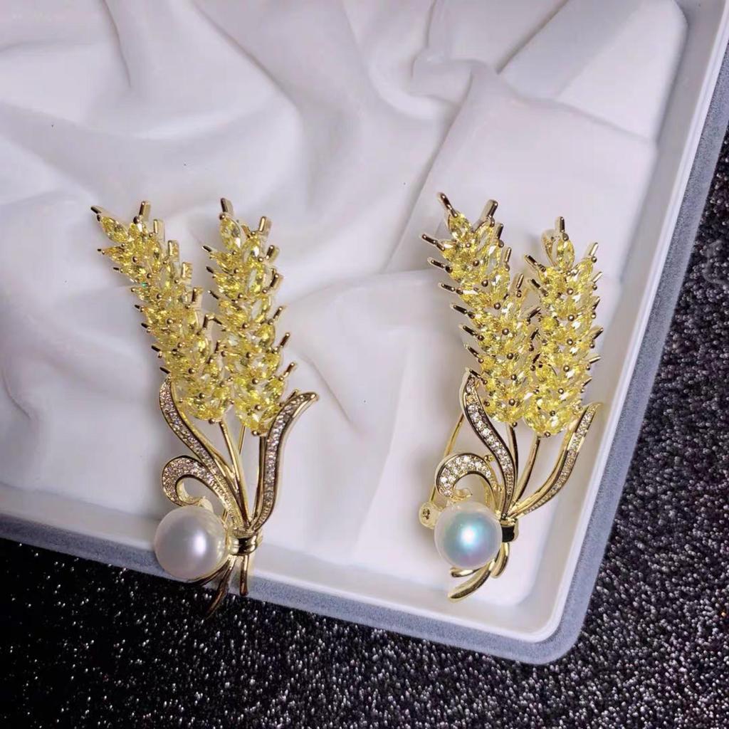 Золотая брошь «Колос пшеницы» — женская ретро-брошь-корсаж своими руками в корейском стиле