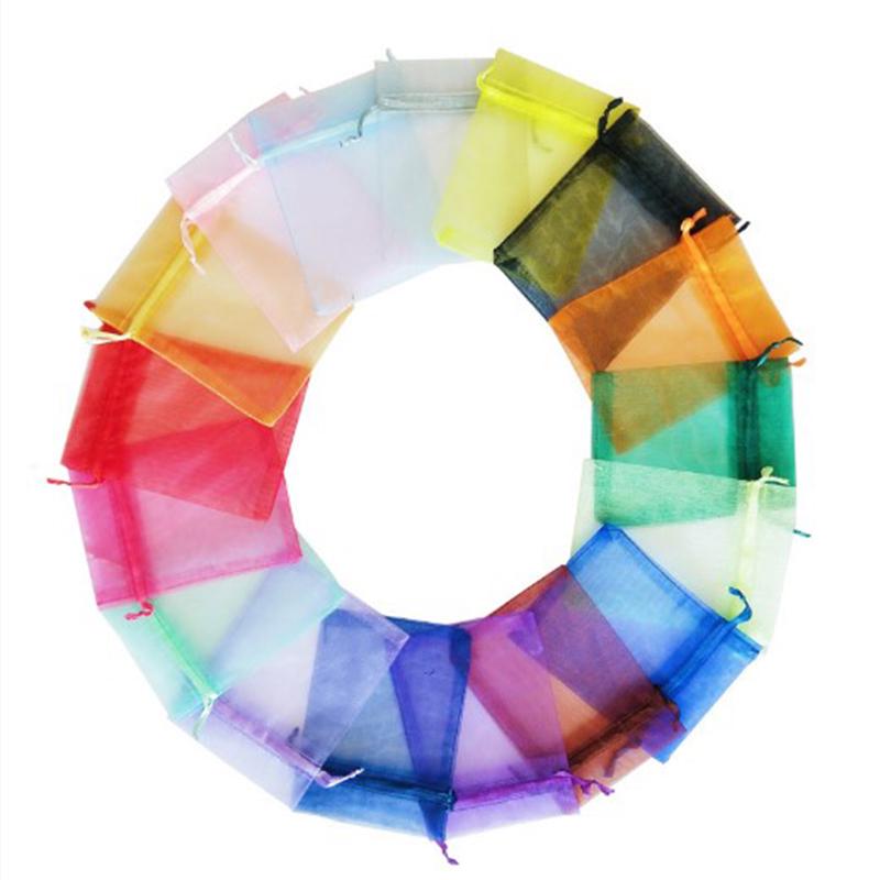 100 шт. свадебный рождественский подарок вытягиваемые органзовые мешочки ювелирные изделия упаковка дисплей