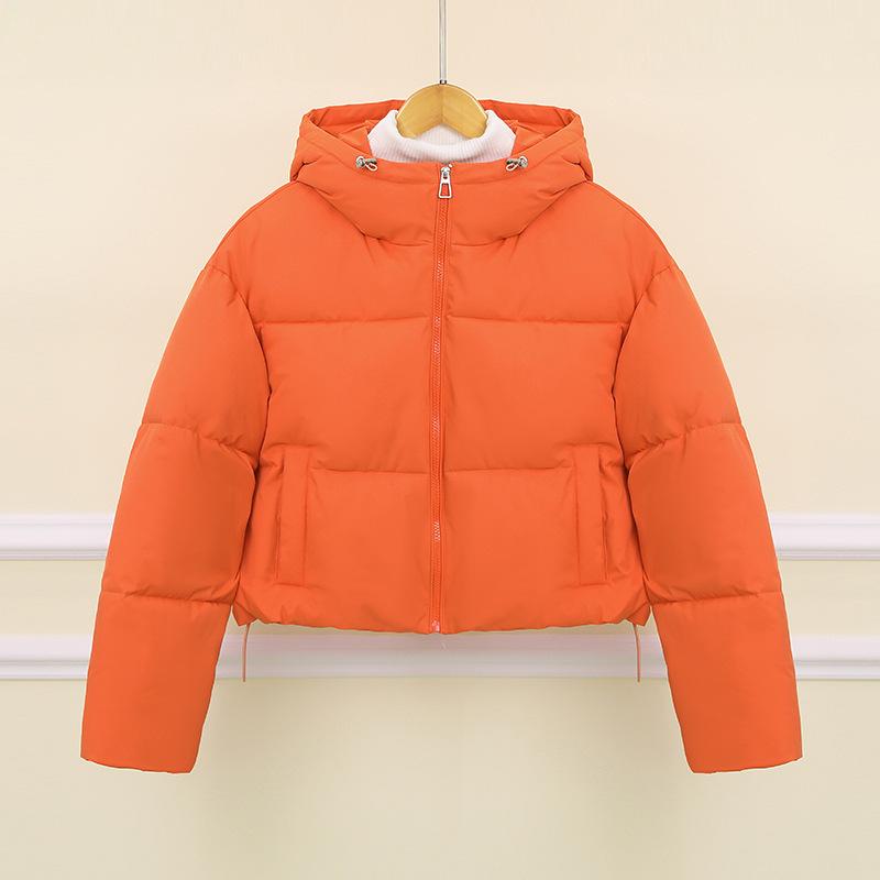 Hooded short cotton clothes women's winter thickened bread clothes small loose coat women's cotton-padded clothes new