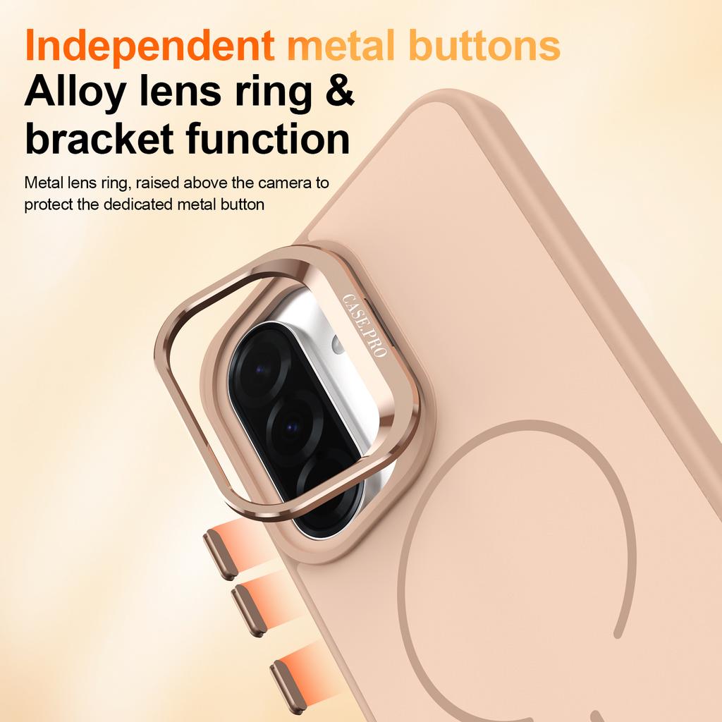 For Samsung Galaxy A15 5G / 4G Case Skin-touch PC + TPU Magnetic Phone Cover with Lens Frame Kickstand