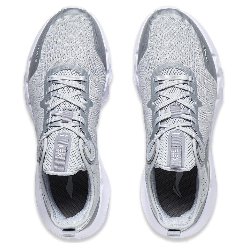 Li-Ning Удобные универсальные нескользящие износостойкие низкие повседневные туфли мужские кроссовки серые AGLU233-2